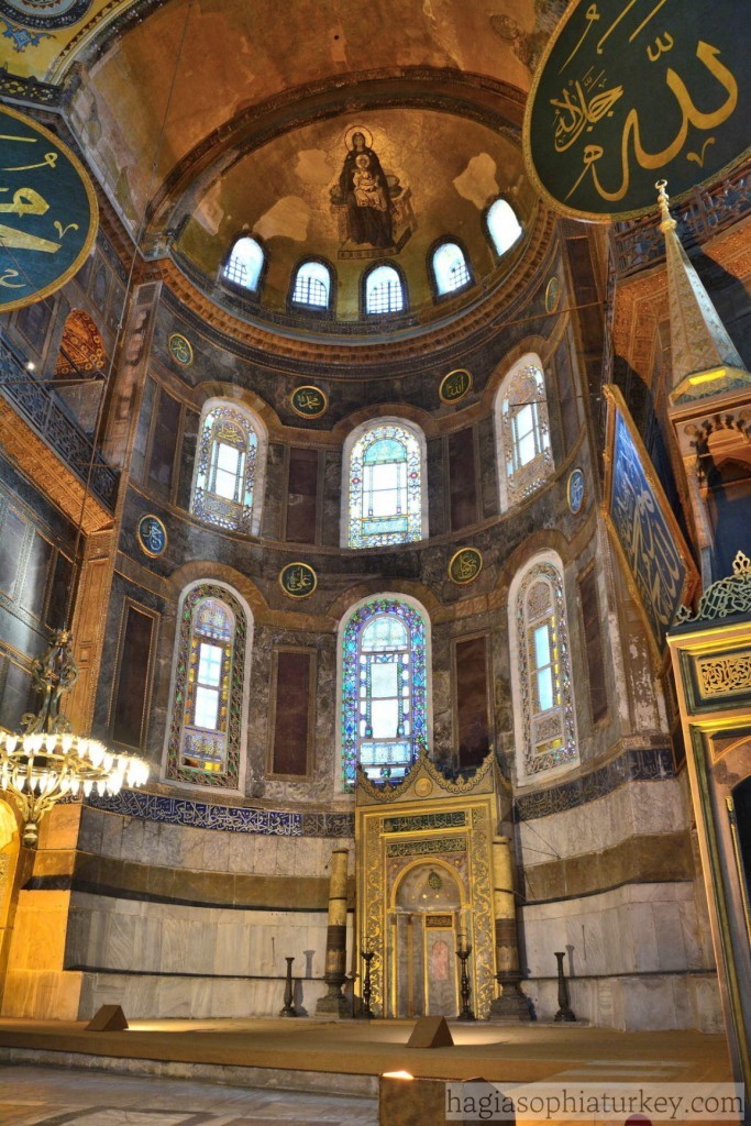 virgin and child) mosaic in hagia sophia