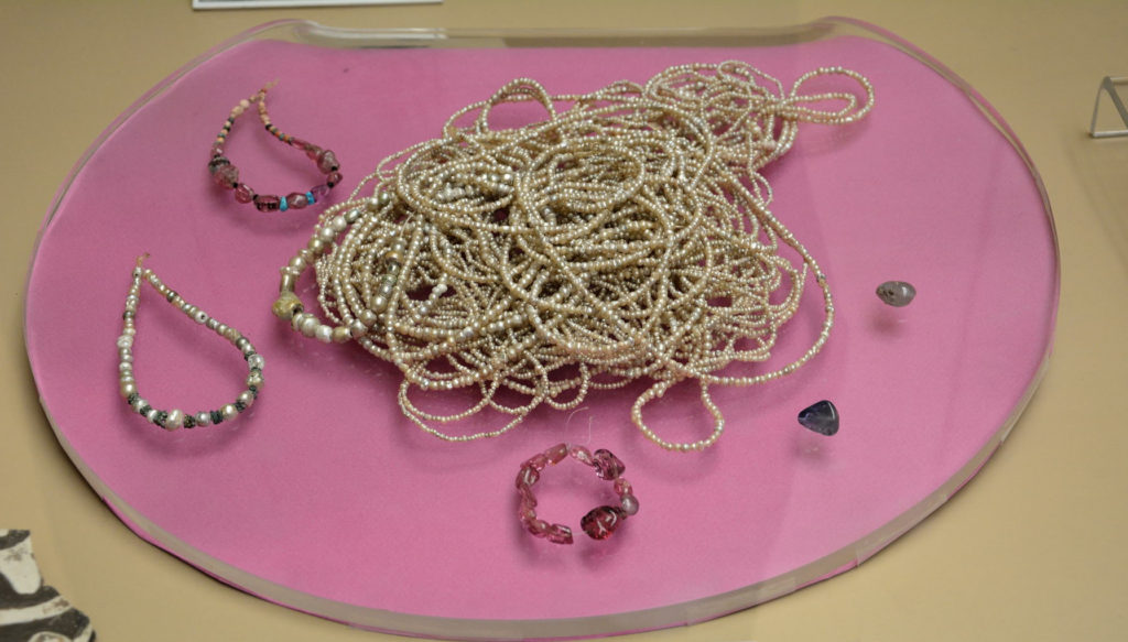 Pearl, Tourmaline, Glass, Coral and Bronze Beads.JPG