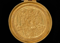 Enkolpion with Enthroned Virgin, Nativity, Adoration and Baptism.png