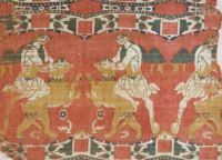 Large Textile with a Hero Attacking a Lion Early Byzantine.png