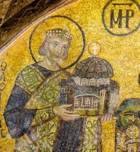 Justinian mosaic in Hagia Sophia